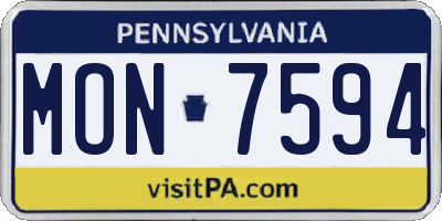 PA license plate MON7594