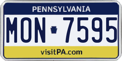 PA license plate MON7595