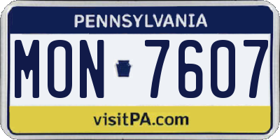 PA license plate MON7607