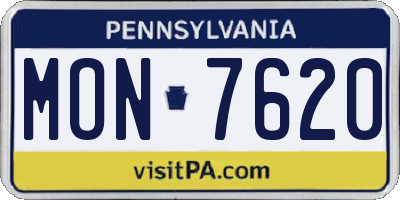 PA license plate MON7620