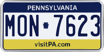 PA license plate MON7623