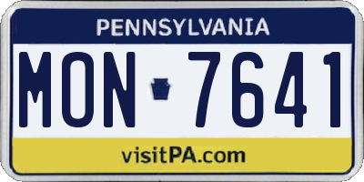 PA license plate MON7641