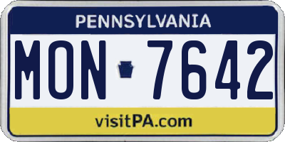 PA license plate MON7642