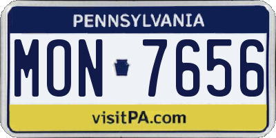 PA license plate MON7656