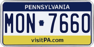 PA license plate MON7660