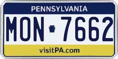 PA license plate MON7662