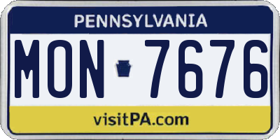 PA license plate MON7676