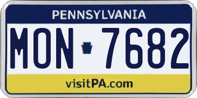 PA license plate MON7682