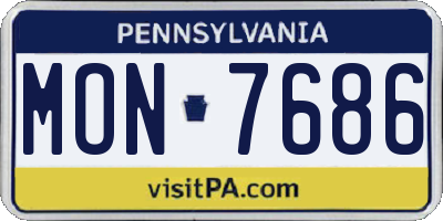 PA license plate MON7686