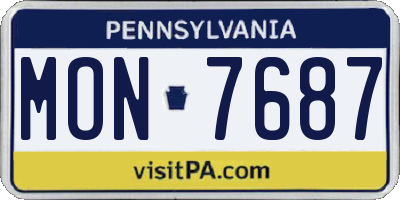 PA license plate MON7687