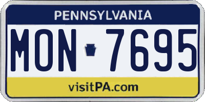 PA license plate MON7695