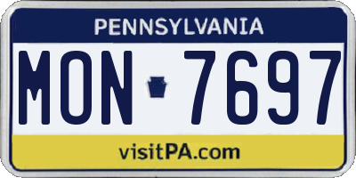 PA license plate MON7697