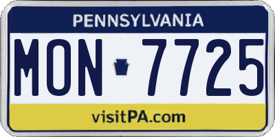 PA license plate MON7725