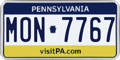 PA license plate MON7767