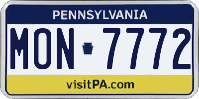 PA license plate MON7772