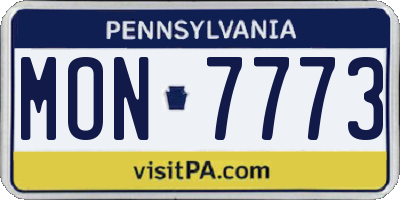 PA license plate MON7773