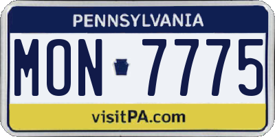 PA license plate MON7775