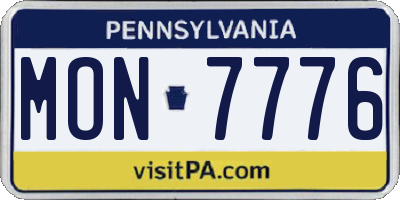 PA license plate MON7776