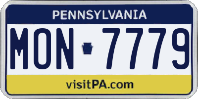 PA license plate MON7779