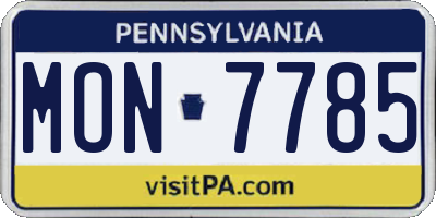PA license plate MON7785