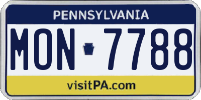 PA license plate MON7788