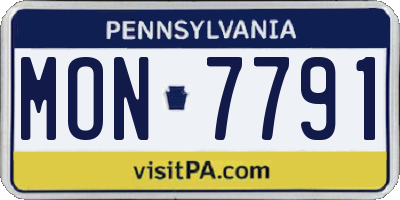 PA license plate MON7791