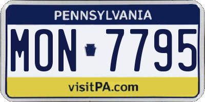 PA license plate MON7795
