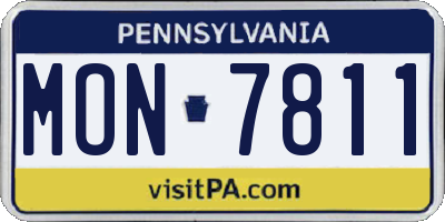 PA license plate MON7811