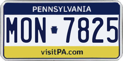 PA license plate MON7825