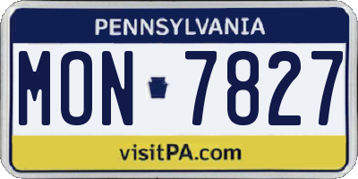PA license plate MON7827