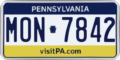 PA license plate MON7842