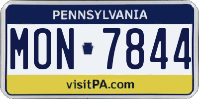 PA license plate MON7844