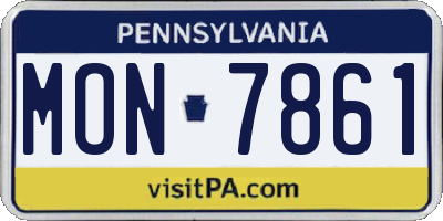 PA license plate MON7861