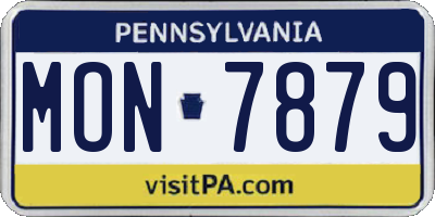 PA license plate MON7879