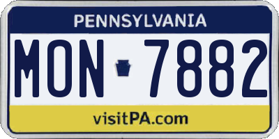 PA license plate MON7882