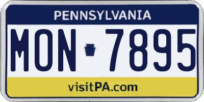 PA license plate MON7895