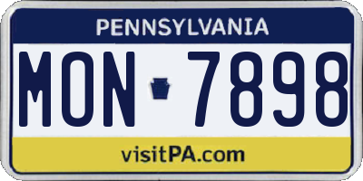 PA license plate MON7898
