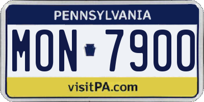 PA license plate MON7900