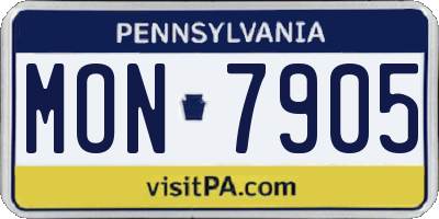 PA license plate MON7905