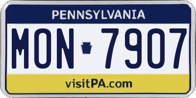 PA license plate MON7907