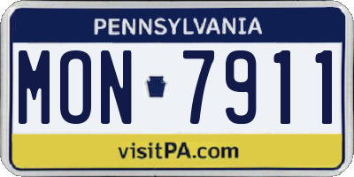 PA license plate MON7911