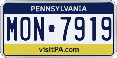 PA license plate MON7919