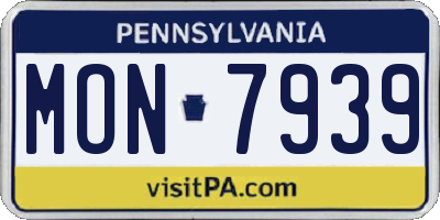 PA license plate MON7939