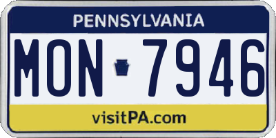 PA license plate MON7946