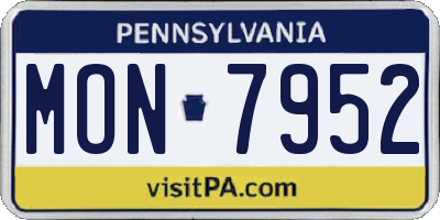 PA license plate MON7952