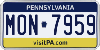 PA license plate MON7959