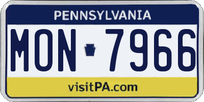 PA license plate MON7966