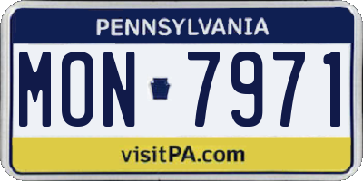 PA license plate MON7971