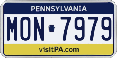 PA license plate MON7979