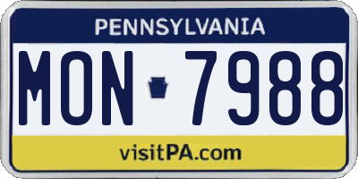 PA license plate MON7988